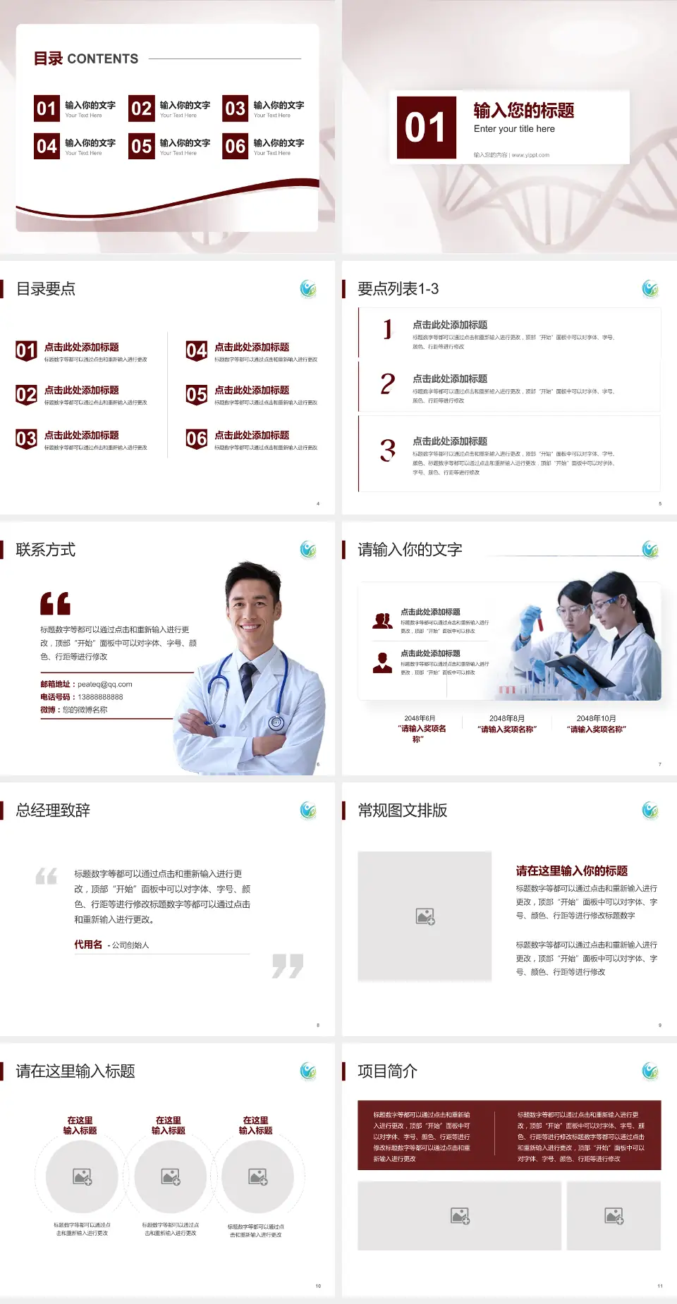 北京中医药大学房山医院项目申请与汇报PPT模板4:3格式幻灯片预览图2