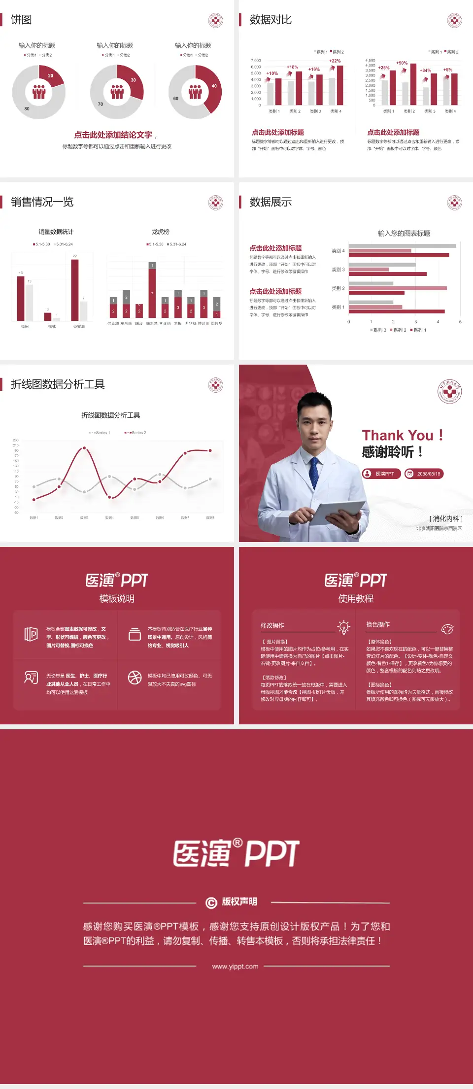 北京朝阳医院京西院区病例分享与讨论PPT模板4:3格式幻灯片预览图4