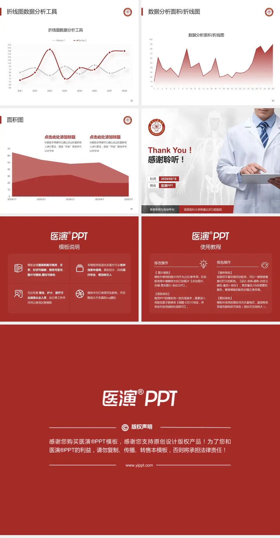 首都医科大学附属北京口腔医院患者教育与指导PPT模板4:3格式幻灯片预览图7