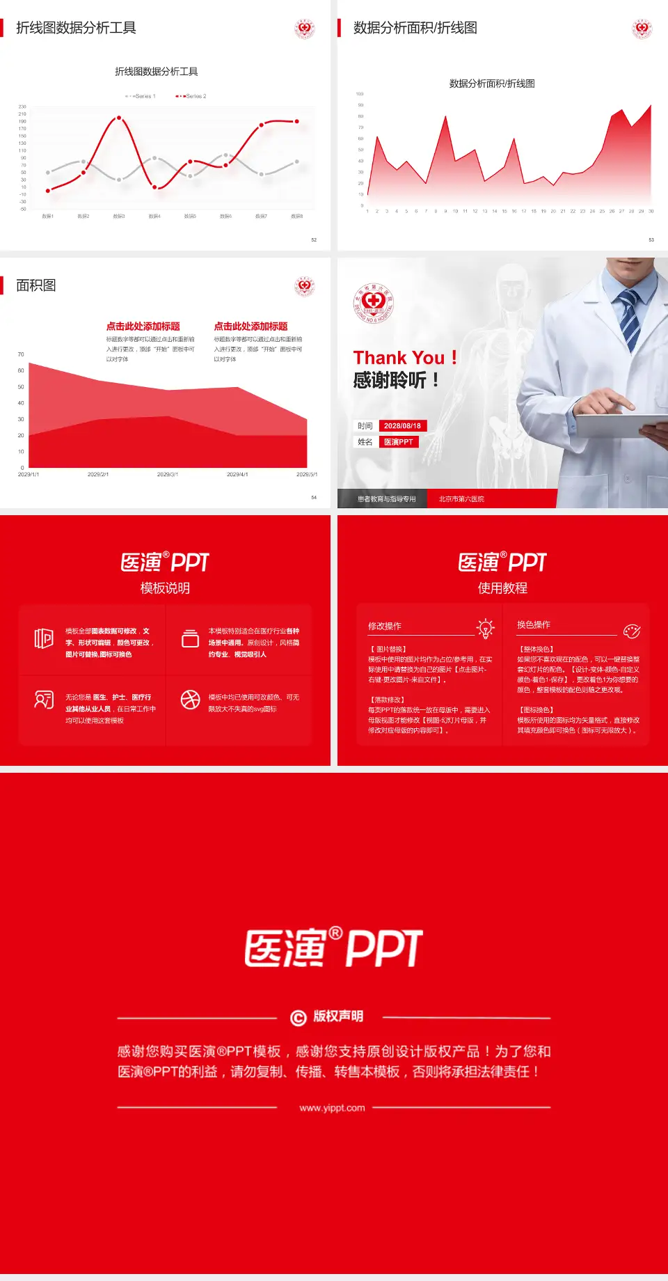 北京市第六医院患者教育与指导PPT模板4:3格式幻灯片预览图7