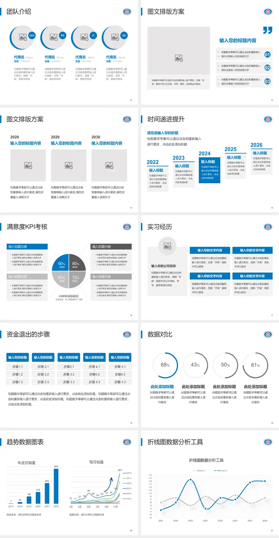 北京市平谷区医院培训与教育PPT模板4:3格式幻灯片预览图3