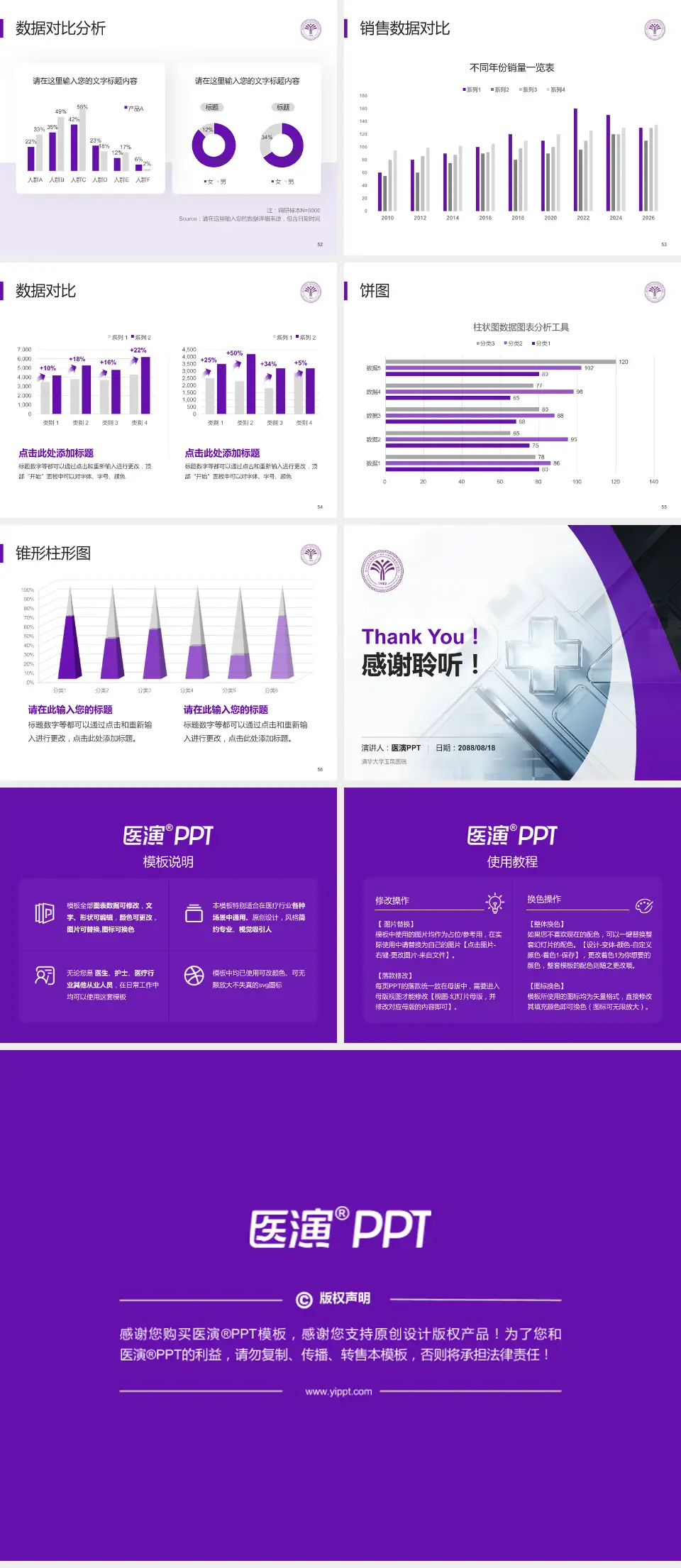 清华大学玉泉医院医疗行业比赛专用PPT模板4:3格式幻灯片预览图7