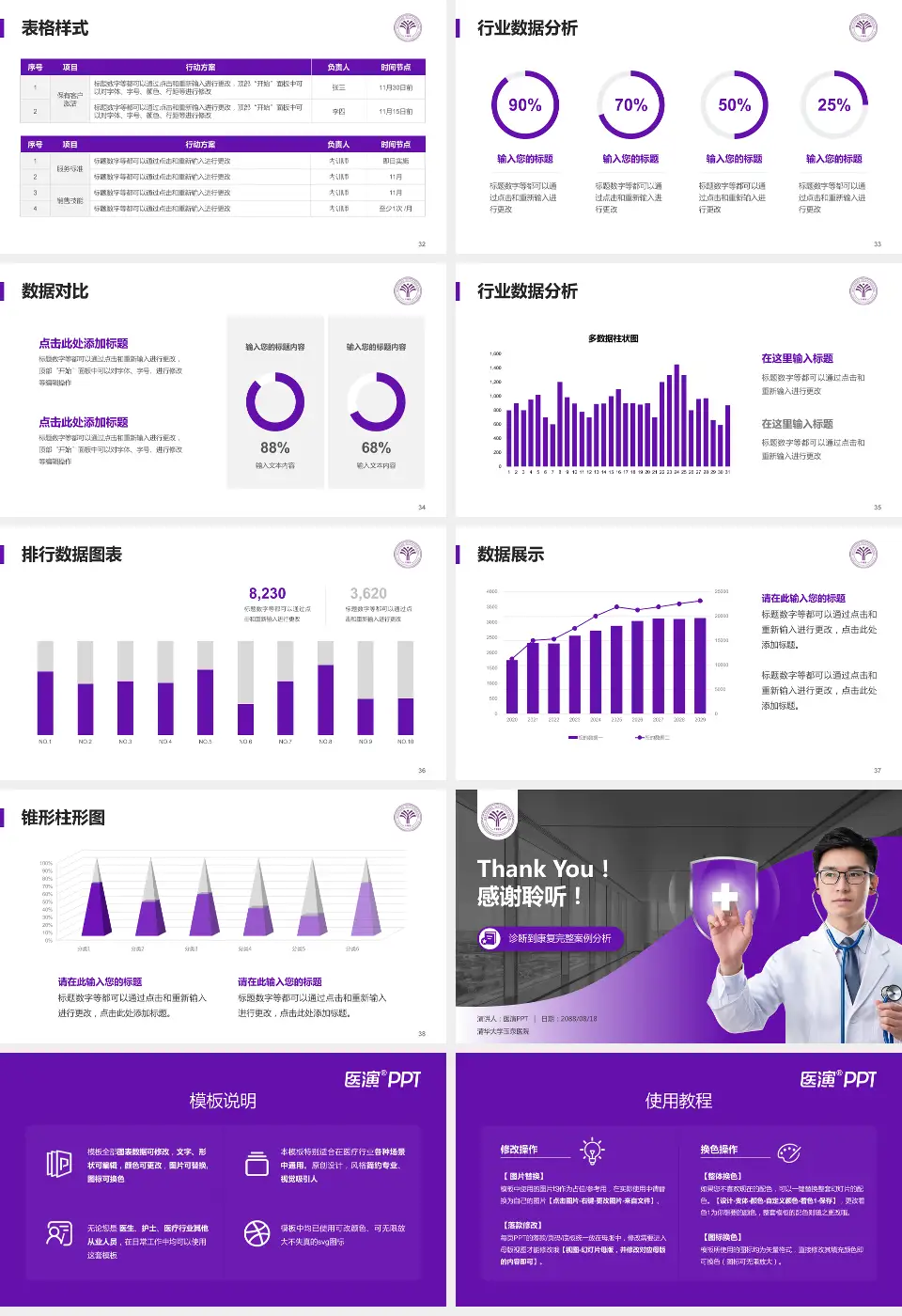 清华大学玉泉医院医疗知识普及PPT模板16:9格式幻灯片预览图5