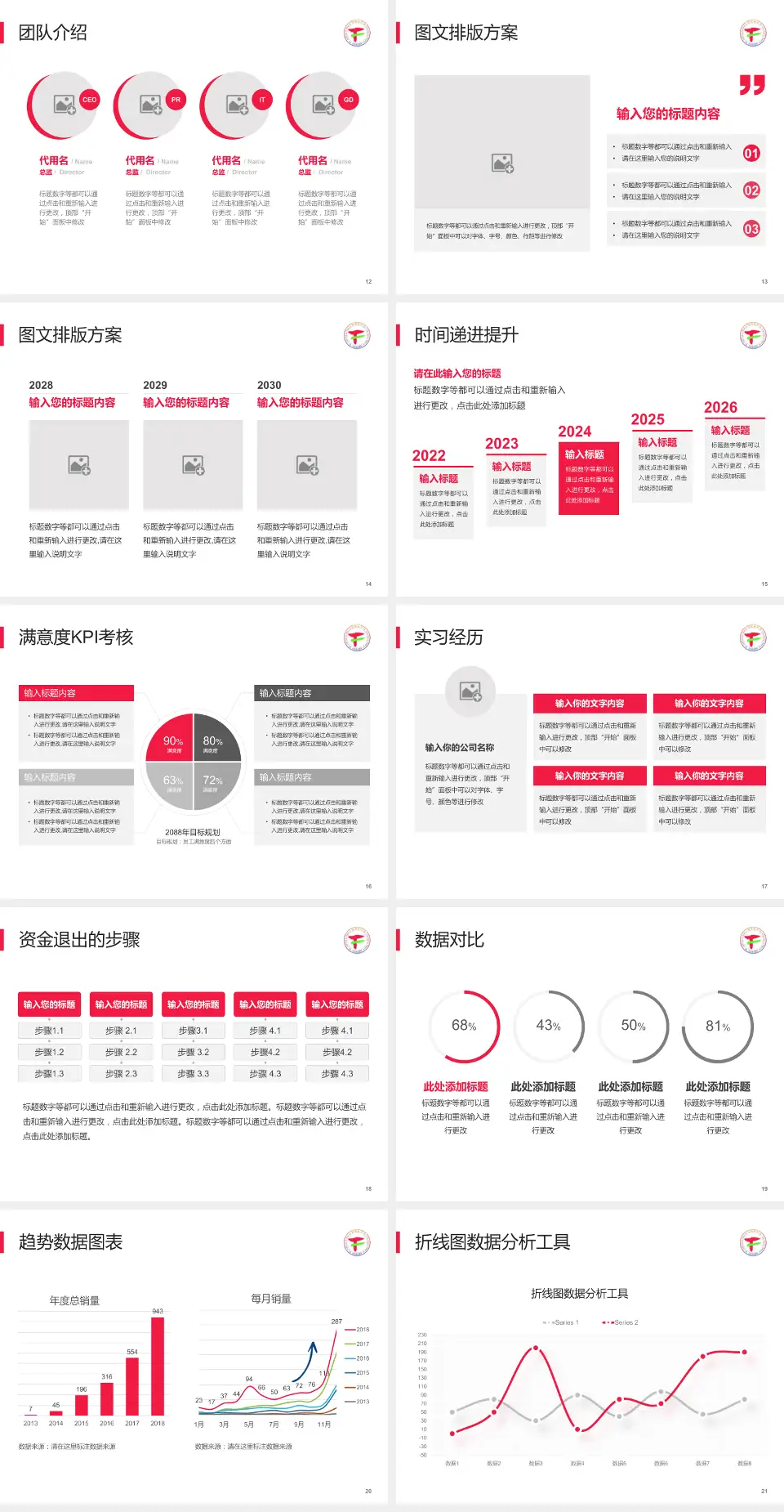北京丰台医院培训与教育PPT模板4:3格式幻灯片预览图3