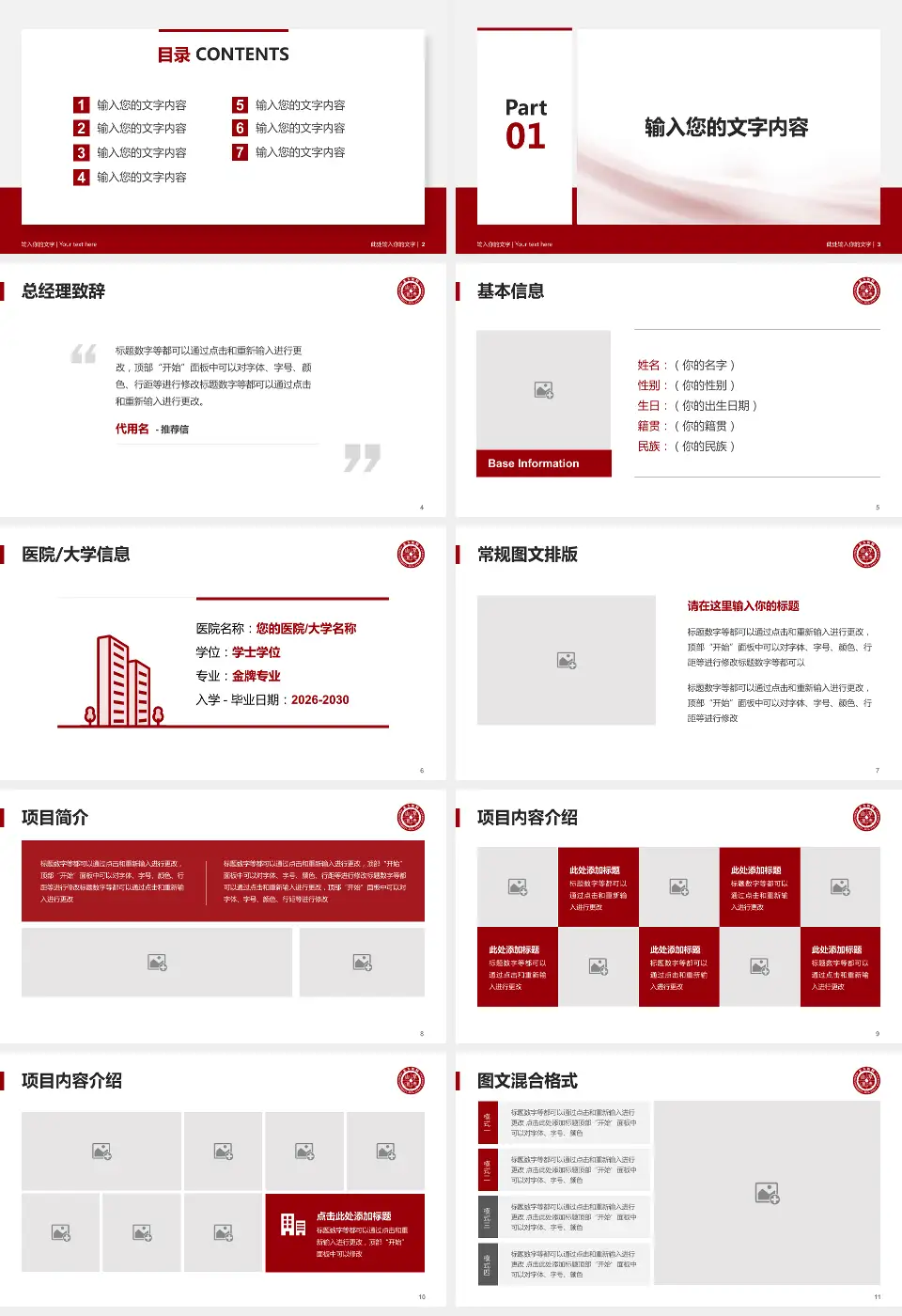 北京大学第一医院大兴院区个人求职应聘简历PPT模板16:9格式幻灯片预览图2