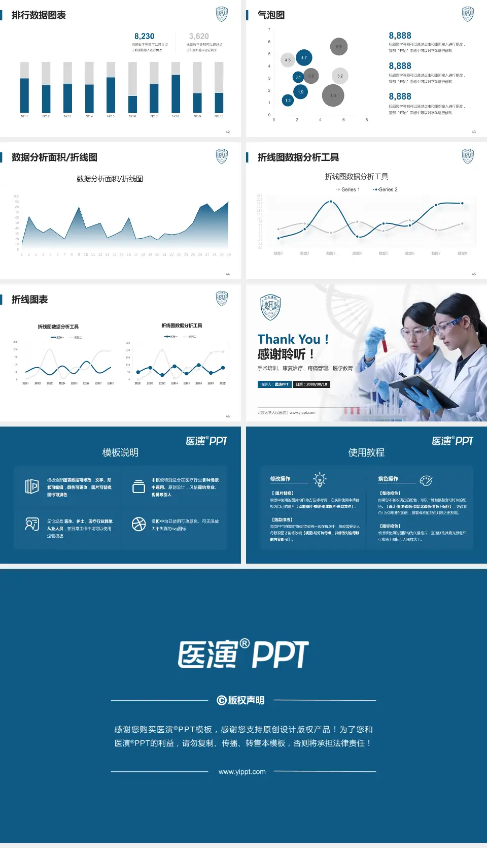 北京大学人民医院科研成果展示PPT模板16:9格式幻灯片预览图6