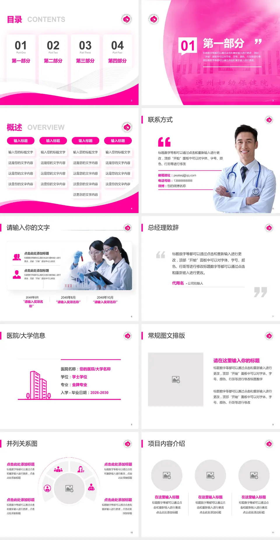 北京市通州区妇幼保健院会议与研讨会PPT模板4:3格式幻灯片预览图2