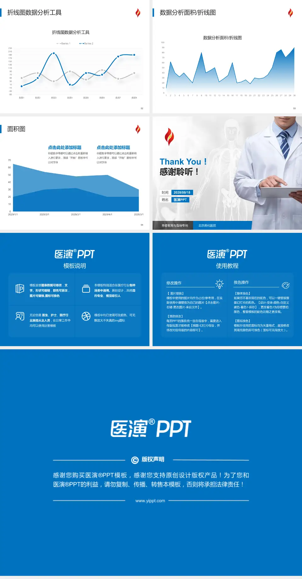 北京燕化医院患者教育与指导PPT模板4:3格式幻灯片预览图7
