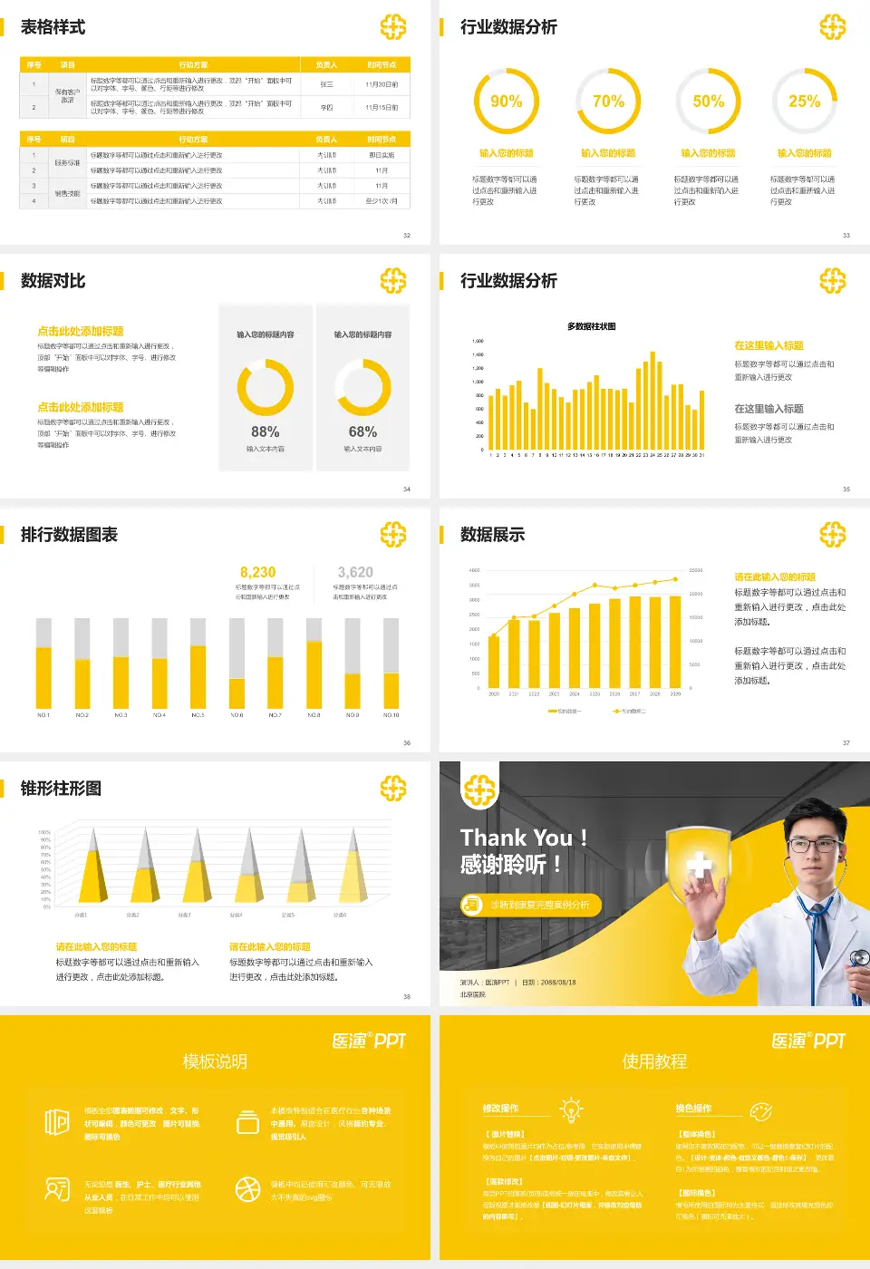 北京医院医疗知识普及PPT模板16:9格式幻灯片预览图5
