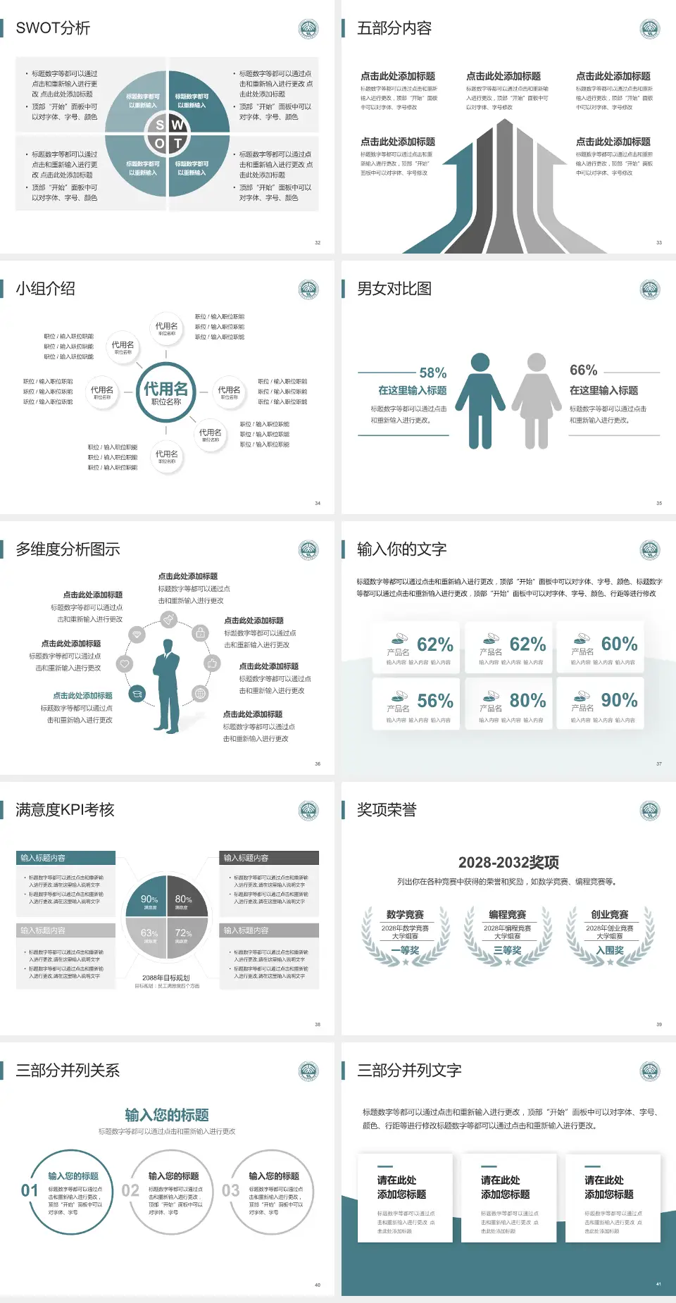 北京大学口腔医院医疗行业比赛专用PPT模板4:3格式幻灯片预览图5