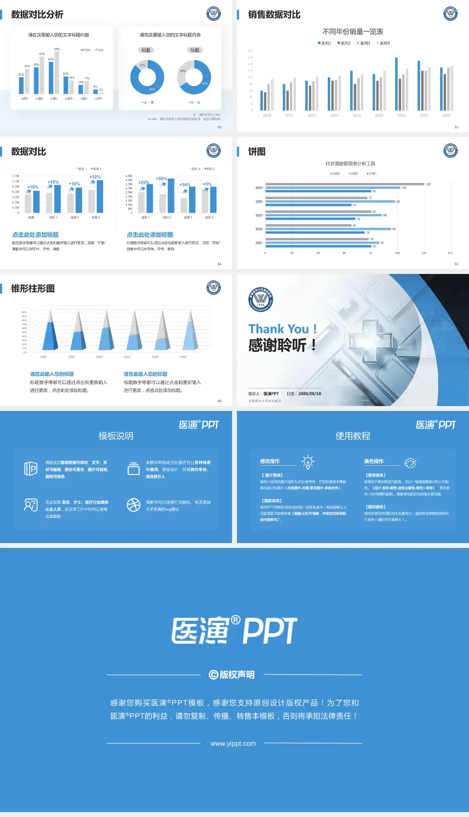 首都医科大学宣武医院医疗行业比赛专用PPT模板16:9格式幻灯片预览图7