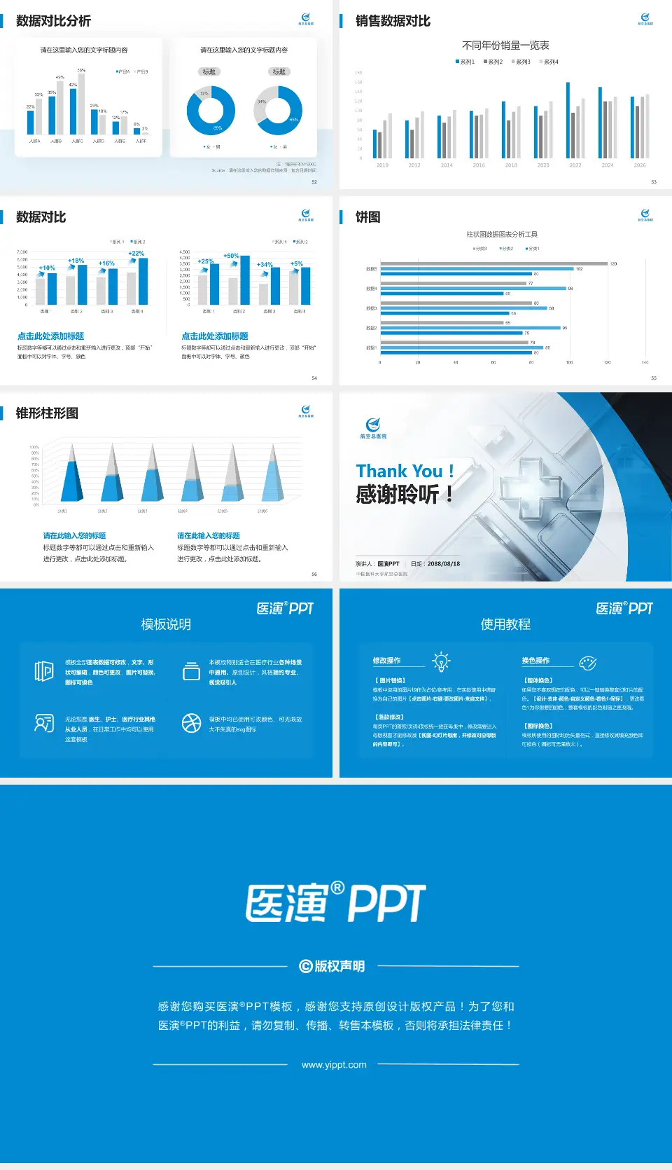 中国医科大学航空总医院医疗行业比赛专用PPT模板16:9格式幻灯片预览图7