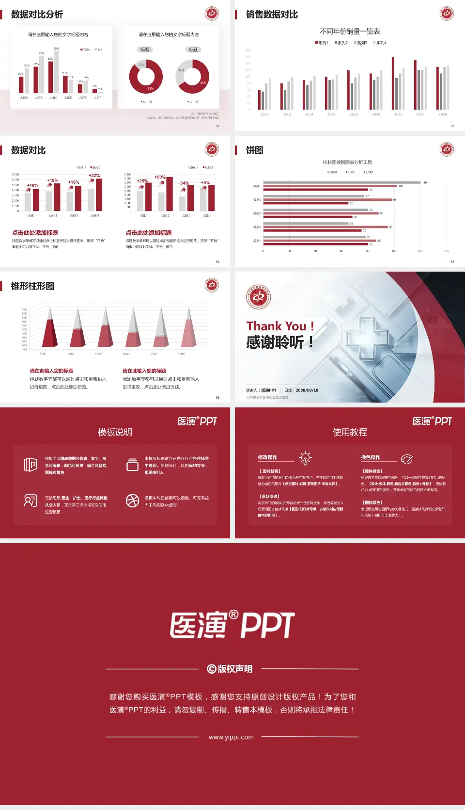 北京市昌平区中西医结合医院医疗行业比赛专用PPT模板16:9格式幻灯片预览图7