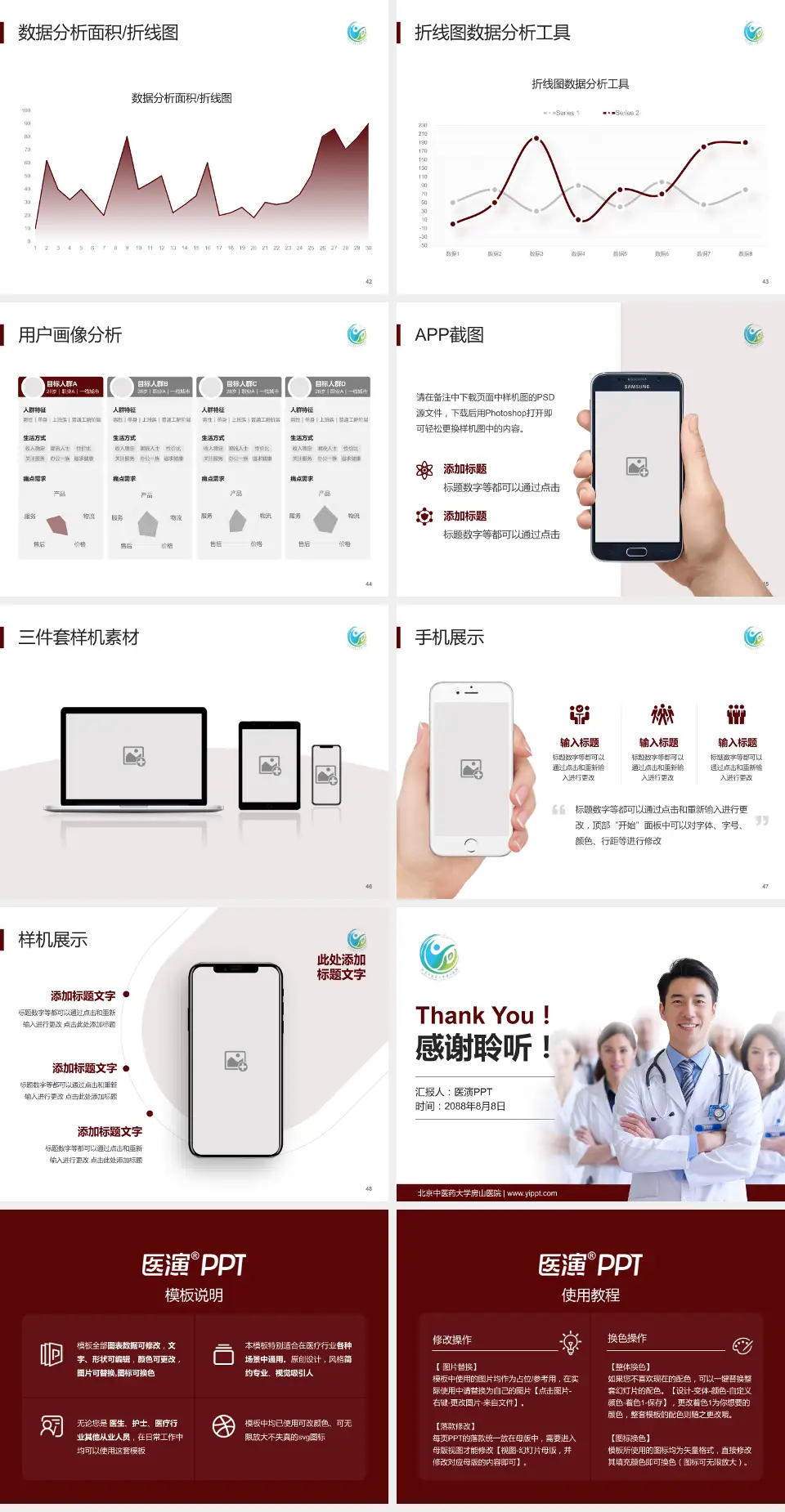 北京中医药大学房山医院科室介绍与推广PPT模板4:3格式幻灯片预览图6