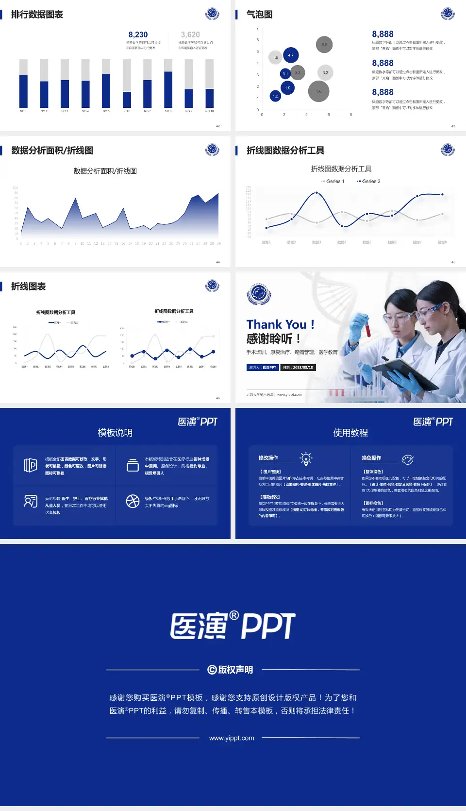 北京大学第六医院科研成果展示PPT模板16:9格式幻灯片预览图6