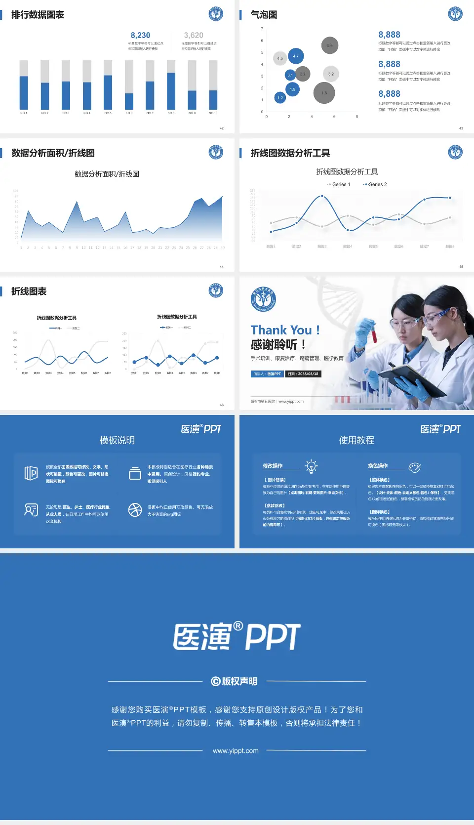 黄石市第五医院科研成果展示PPT模板16:9格式幻灯片预览图6