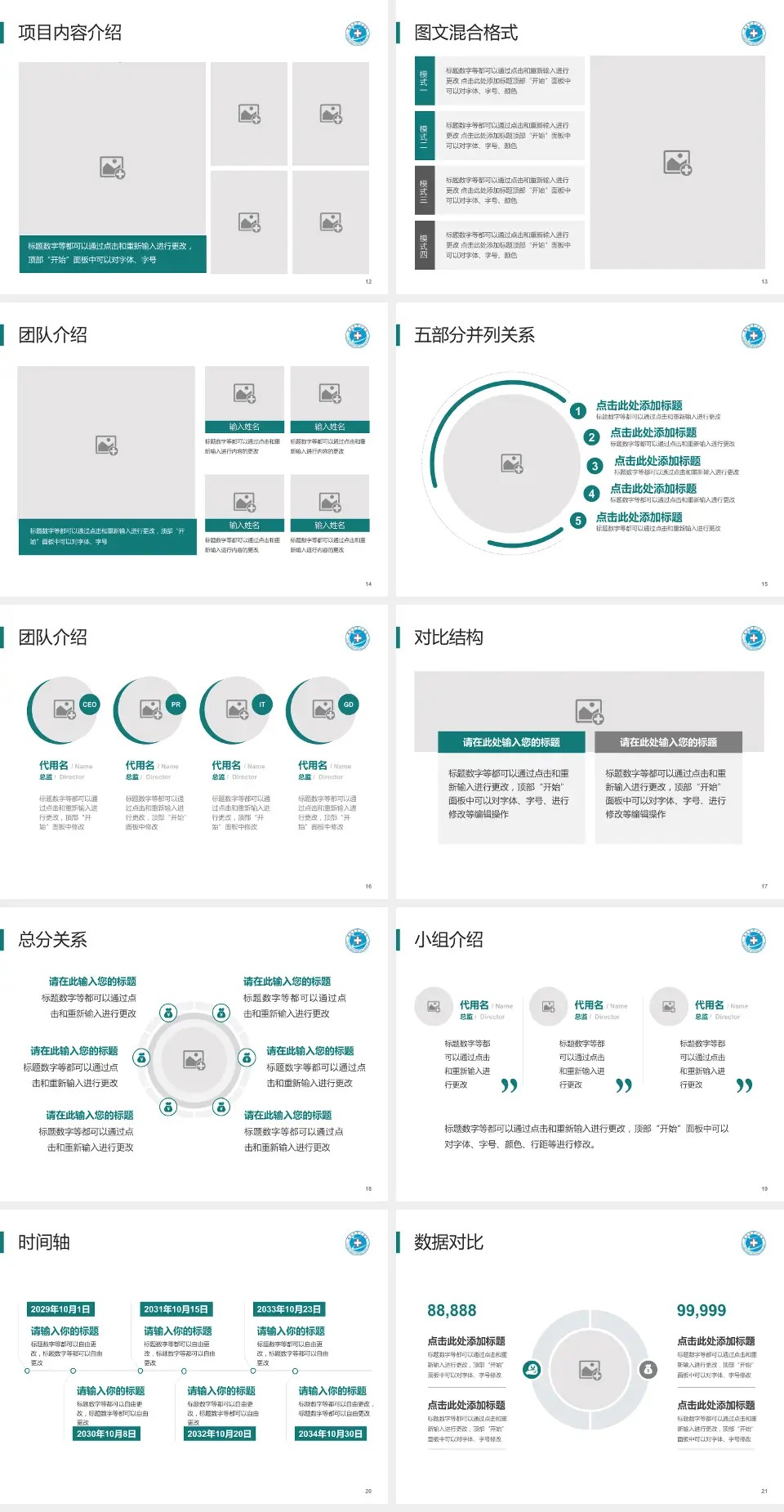 黄冈市中心医院医疗知识普及PPT模板4:3格式幻灯片预览图3