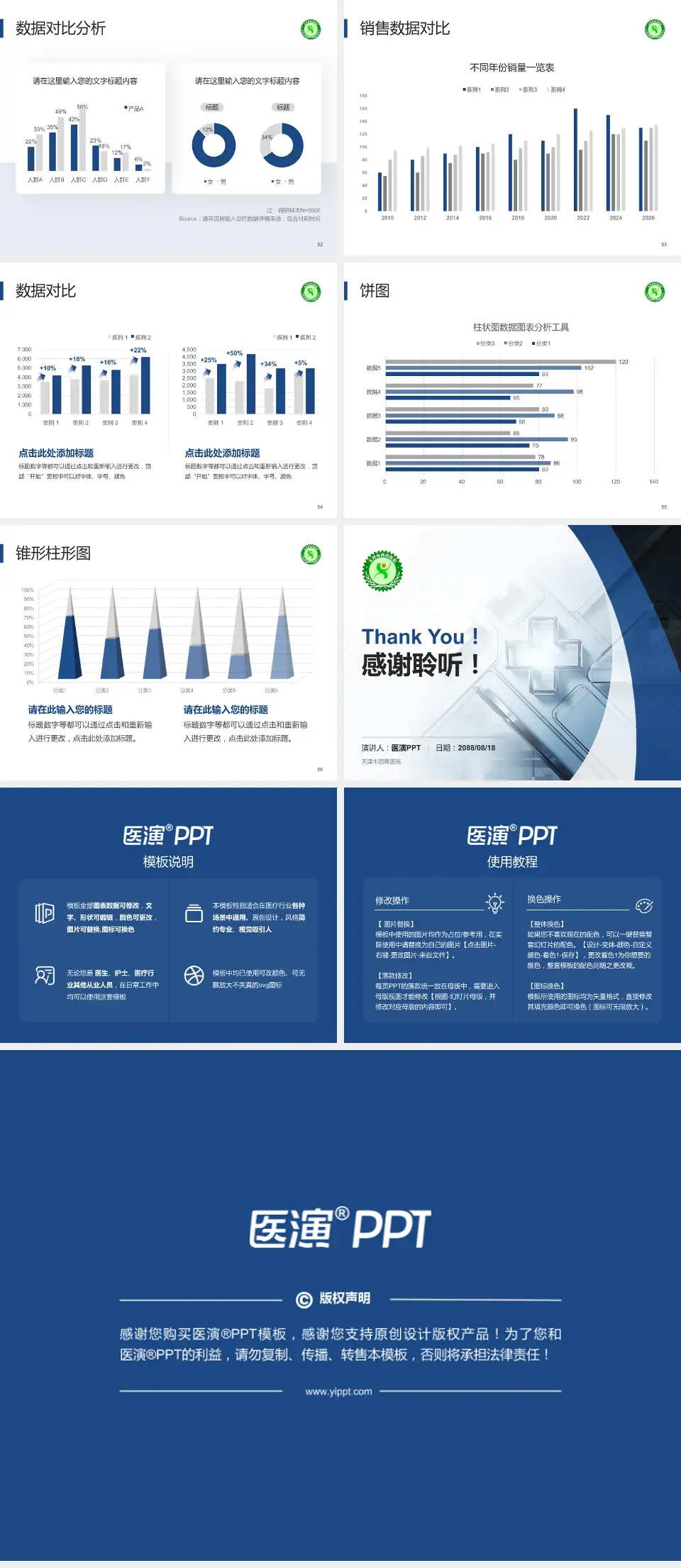 天津市西青医院医疗行业比赛专用PPT模板4:3格式幻灯片预览图7