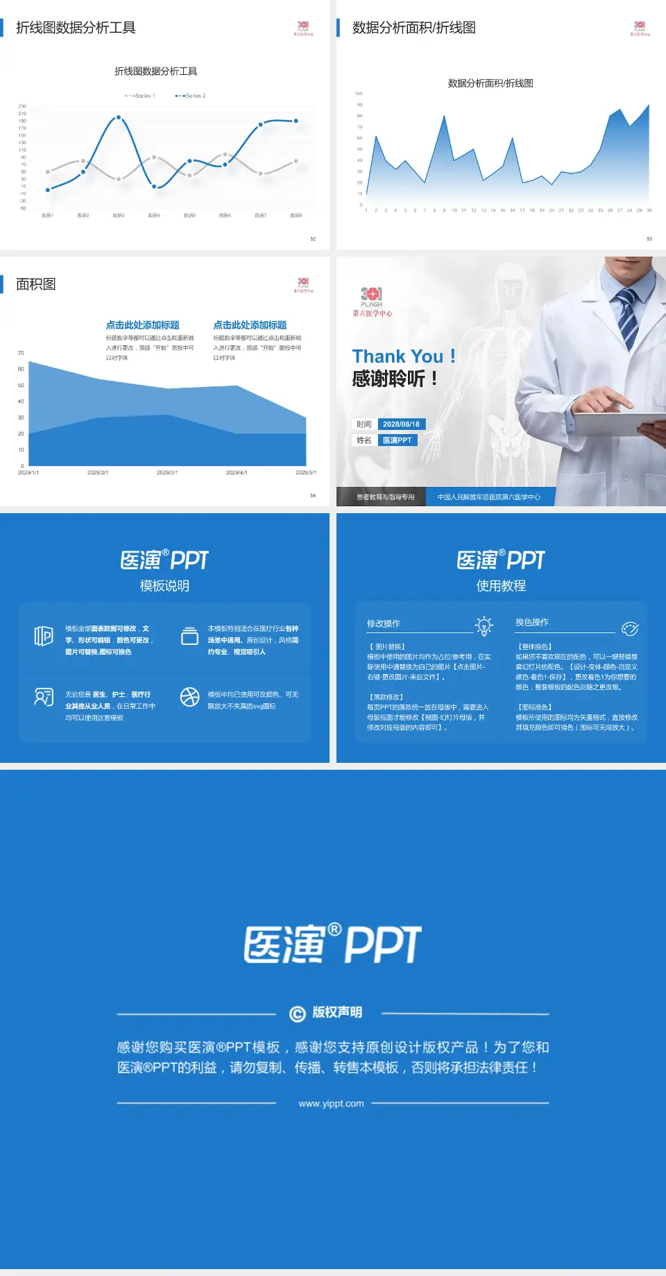 中国人民解放军总医院第六医学中心患者教育与指导PPT模板4:3格式幻灯片预览图7