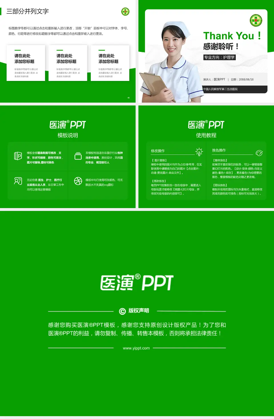 中国人民解放军第二五四医院护理专业职业生涯规划PPT模板4:3格式幻灯片预览图6