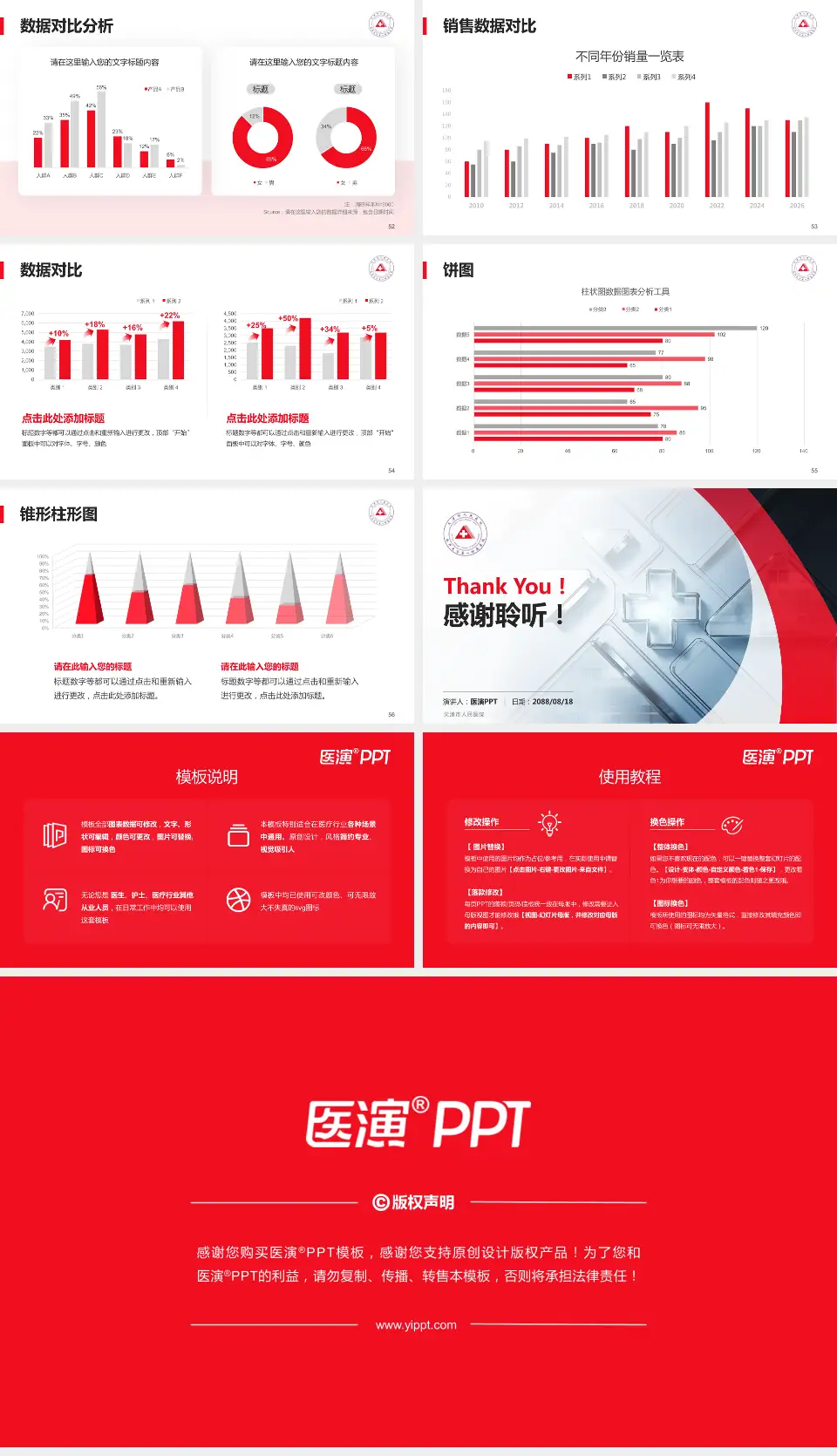 天津市人民医院医疗行业比赛专用PPT模板16:9格式幻灯片预览图7