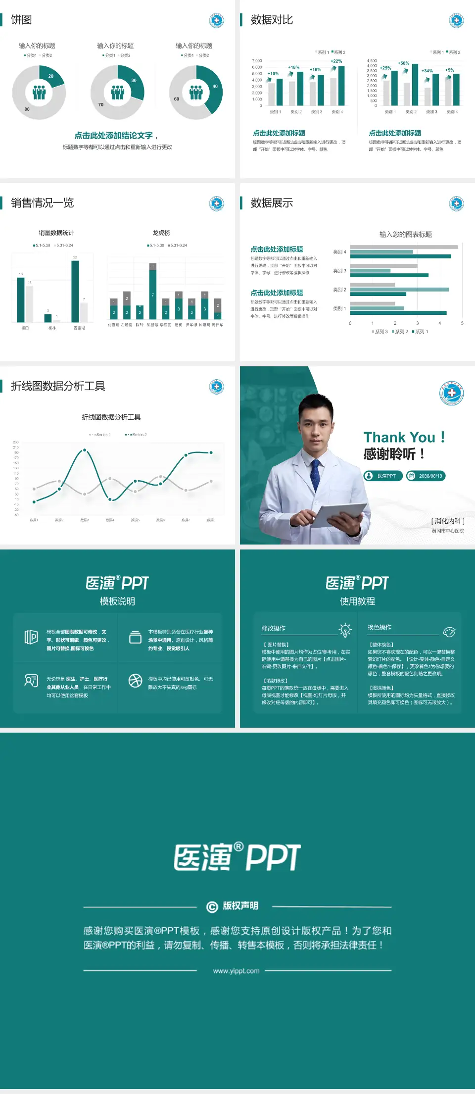 黄冈市中心医院病例分享与讨论PPT模板4:3格式幻灯片预览图4