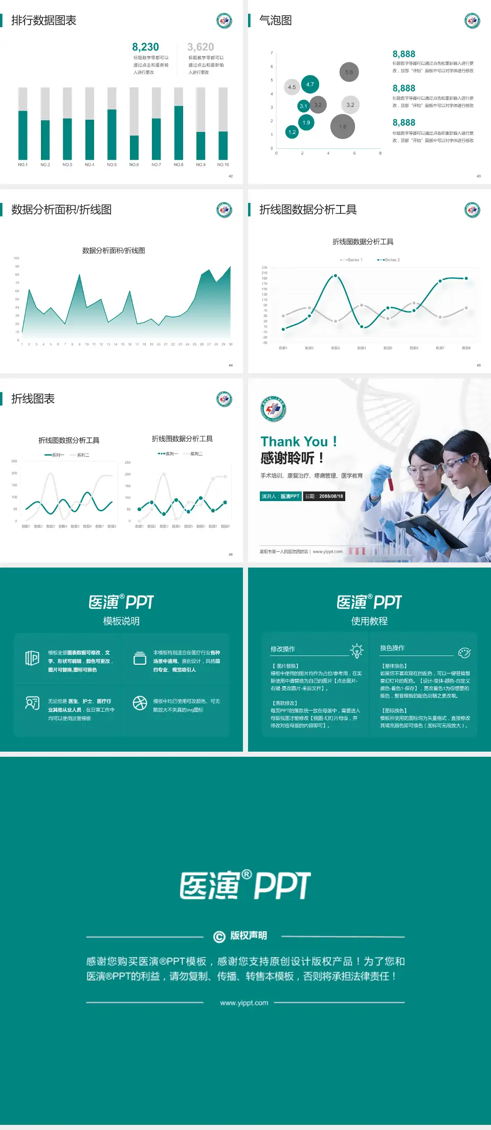 襄阳市第一人民医院西院区科研成果展示PPT模板4:3格式幻灯片预览图6