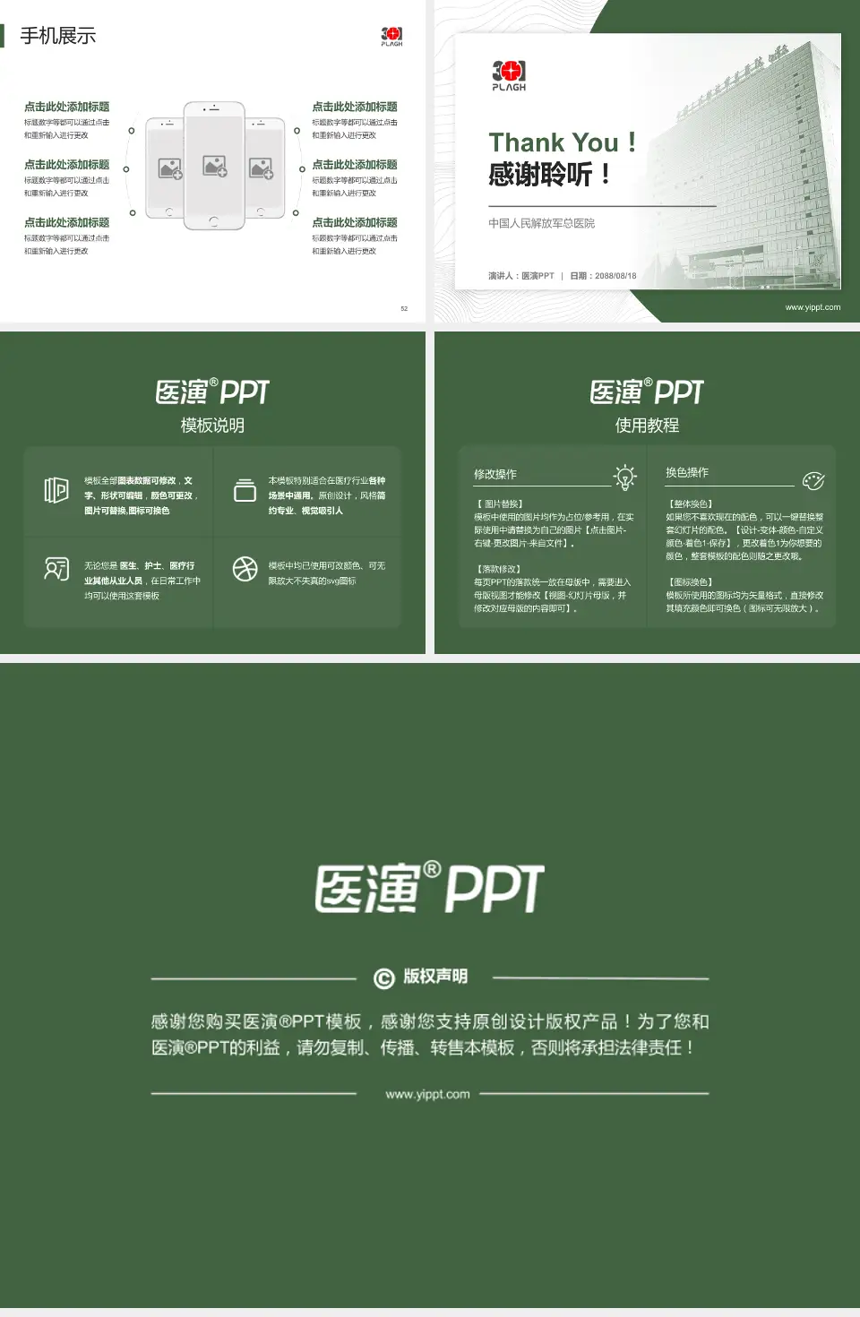 中国人民解放军总医院医院管理报告PPT模板4:3格式幻灯片预览图7