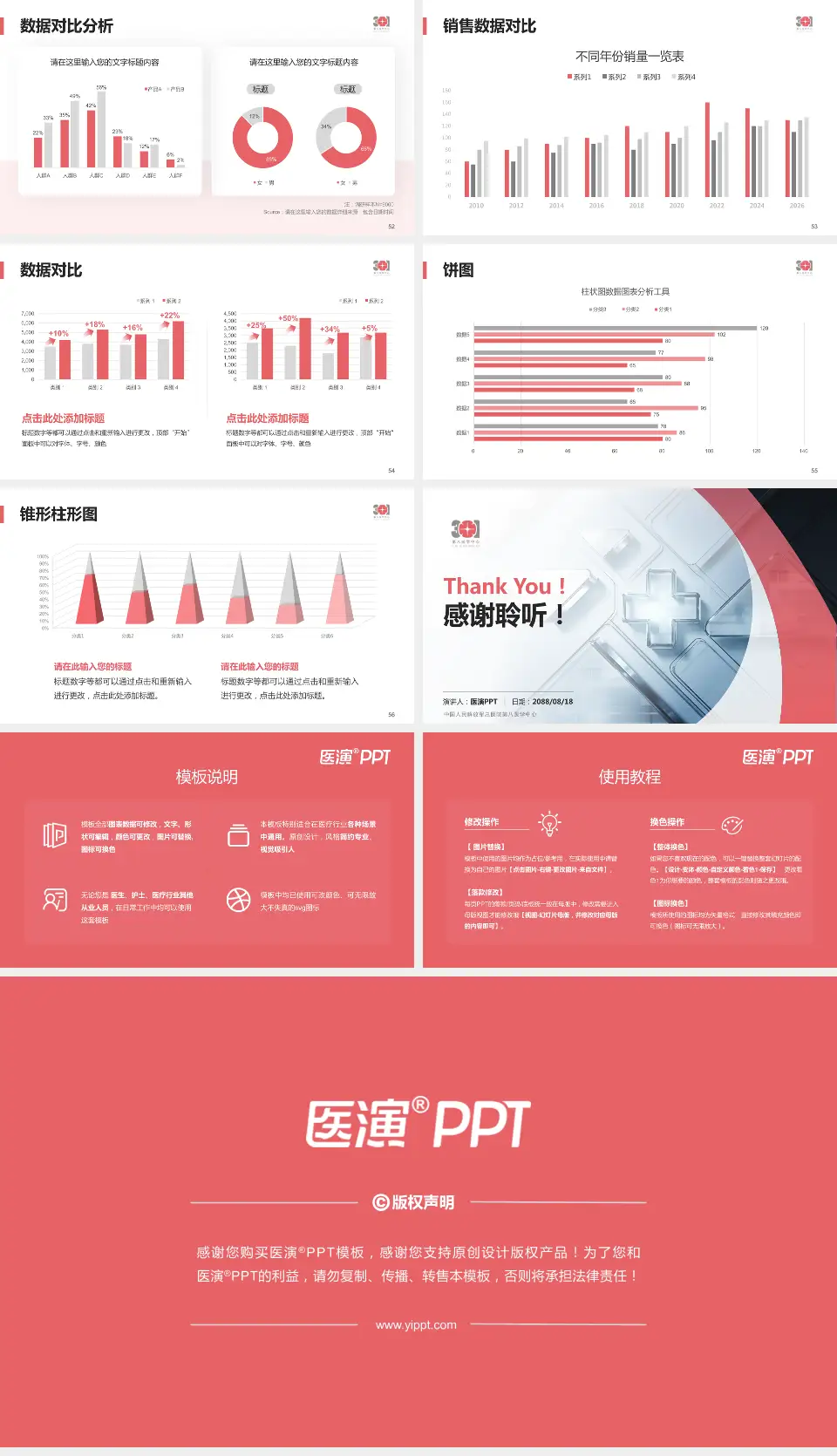 中国人民解放军总医院第八医学中心医疗行业比赛专用PPT模板16:9格式幻灯片预览图7