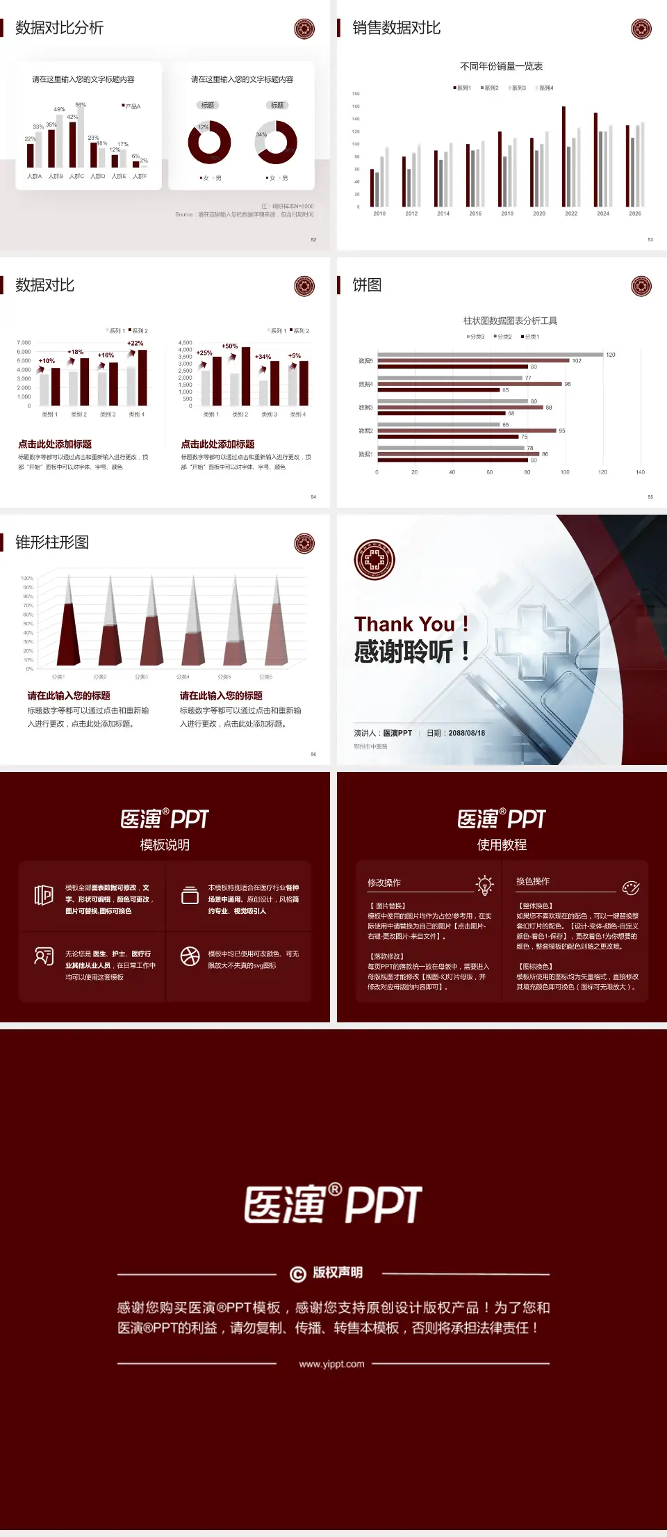 鄂州市中医院医疗行业比赛专用PPT模板4:3格式幻灯片预览图7