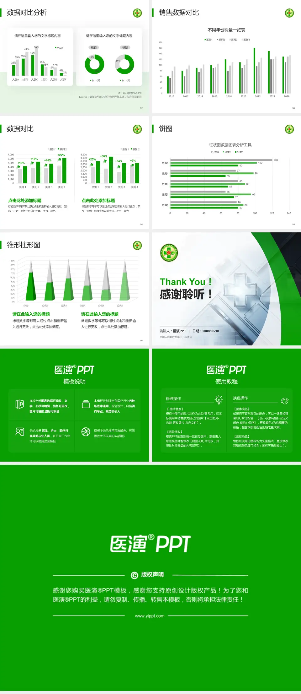 中国人民解放军第二五四医院医疗行业比赛专用PPT模板4:3格式幻灯片预览图7