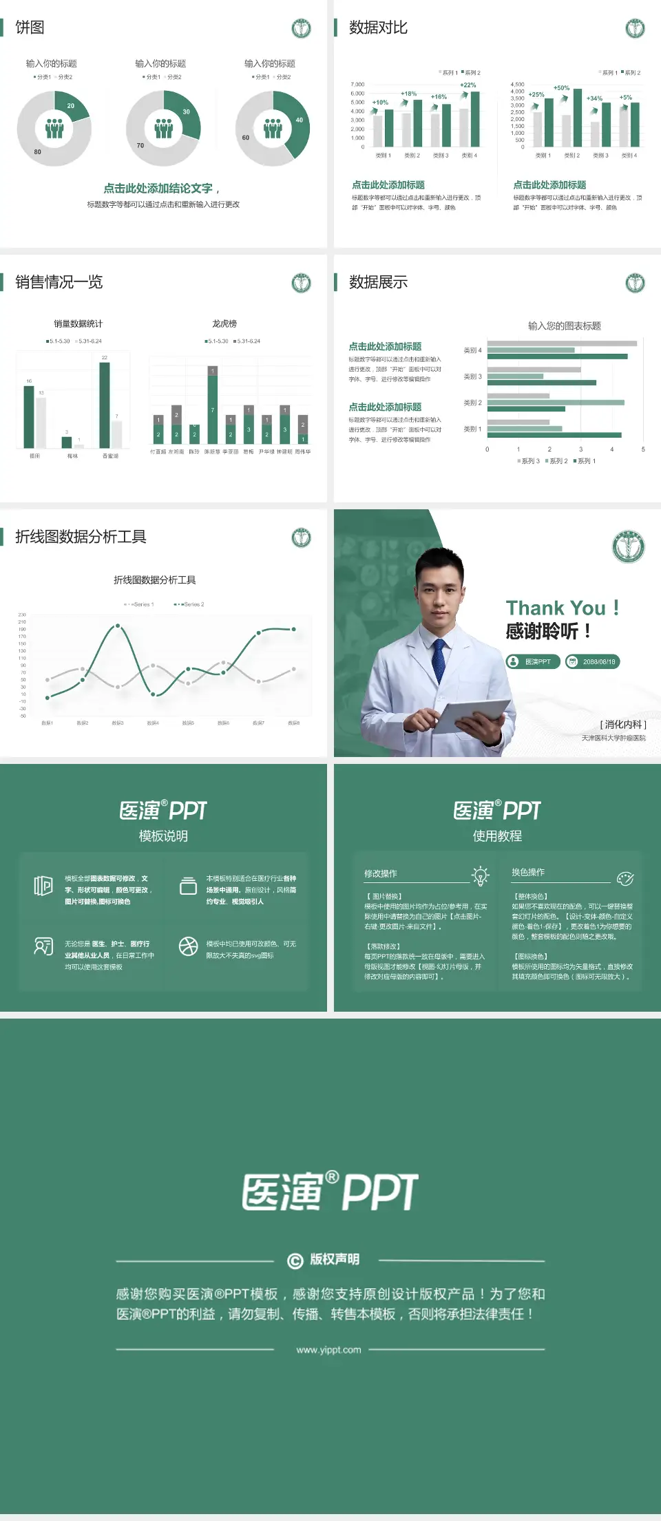 天津医科大学肿瘤医院病例分享与讨论PPT模板4:3格式幻灯片预览图4