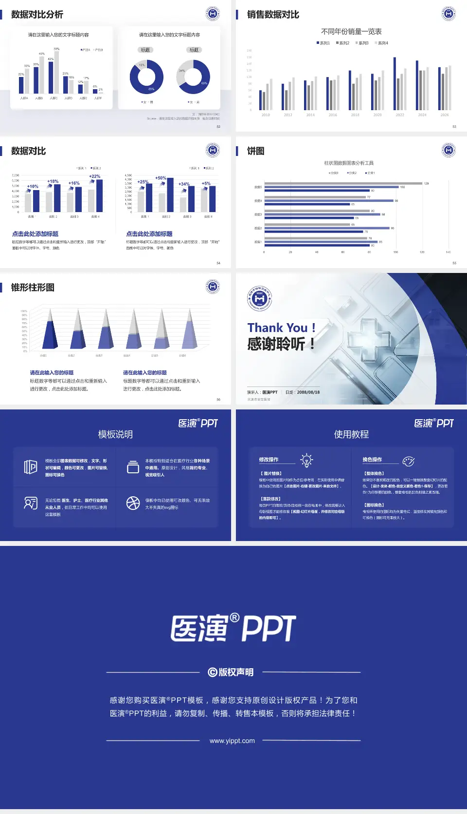 天津市安定医院医疗行业比赛专用PPT模板16:9格式幻灯片预览图7