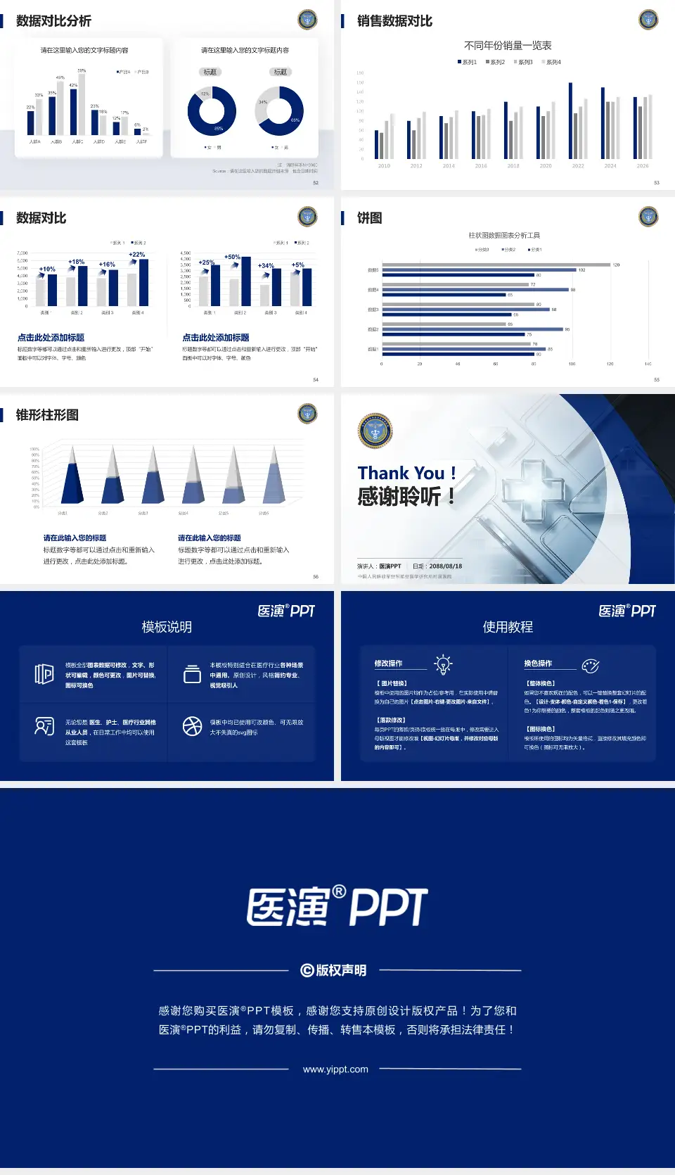 中国人民解放军空军航空医学研究所附属医院医疗行业比赛专用PPT模板16:9格式幻灯片预览图7