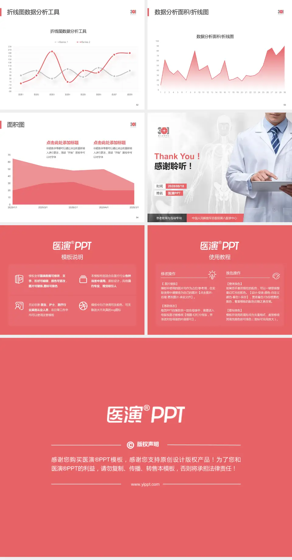 中国人民解放军总医院第八医学中心患者教育与指导PPT模板4:3格式幻灯片预览图7