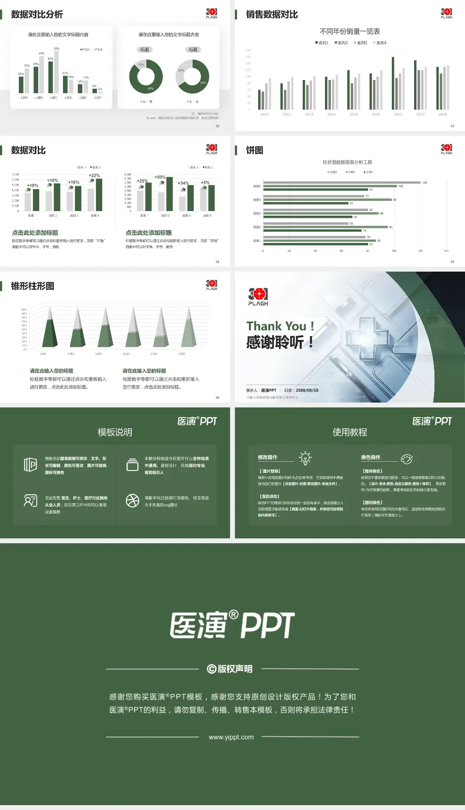 中国人民解放军总医院第三医学中心医疗行业比赛专用PPT模板16:9格式幻灯片预览图7
