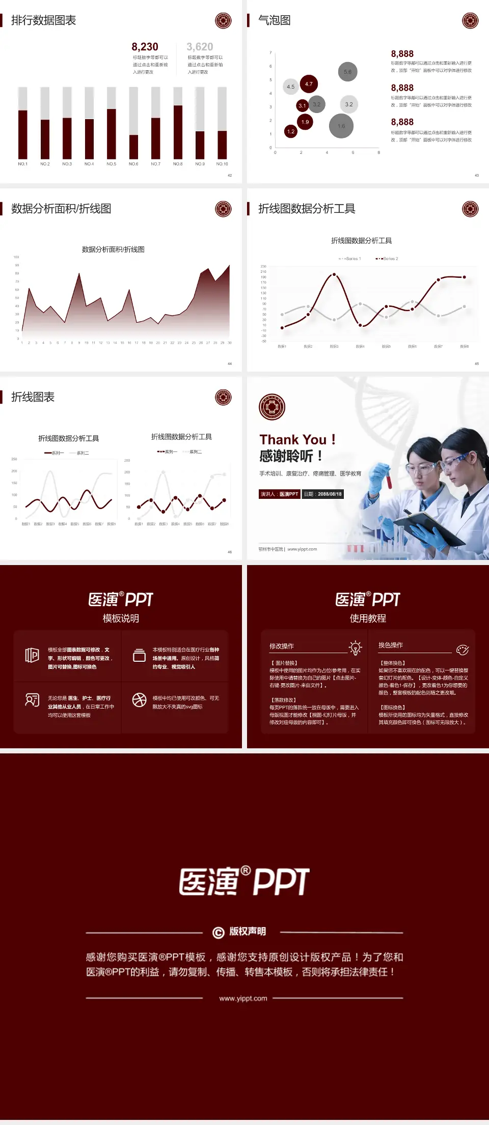 鄂州市中医院科研成果展示PPT模板4:3格式幻灯片预览图6