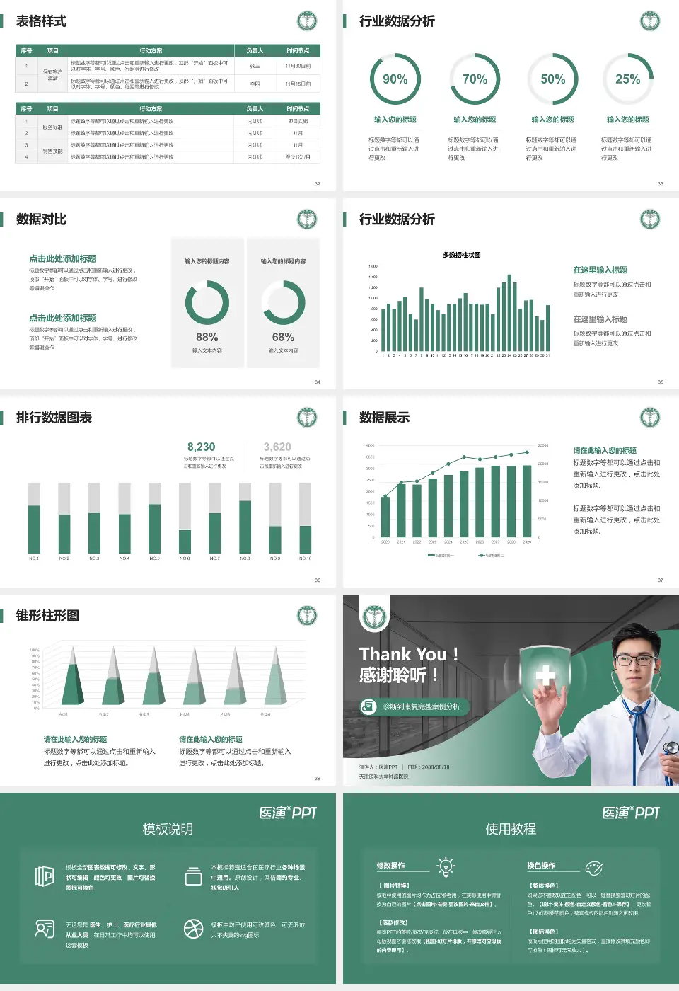天津医科大学肿瘤医院医疗知识普及PPT模板16:9格式幻灯片预览图5