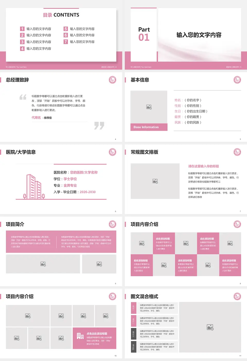 鄂州市妇幼保健院个人求职应聘简历PPT模板16:9格式幻灯片预览图2