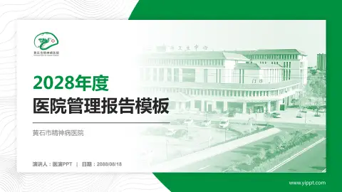 黄石市精神病医院医院管理报告PPT模板