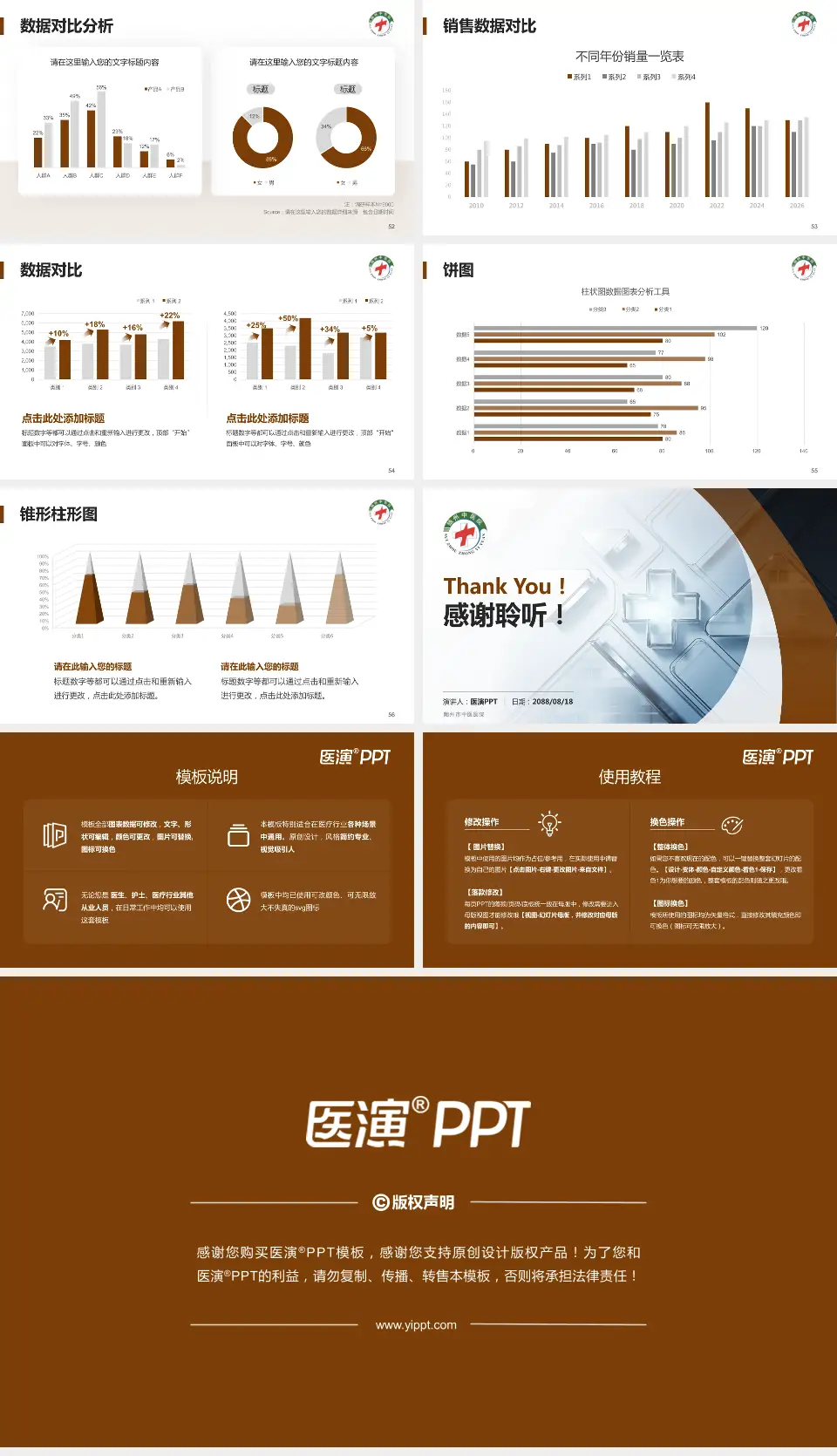 随州市中医医院医疗行业比赛专用PPT模板16:9格式幻灯片预览图7