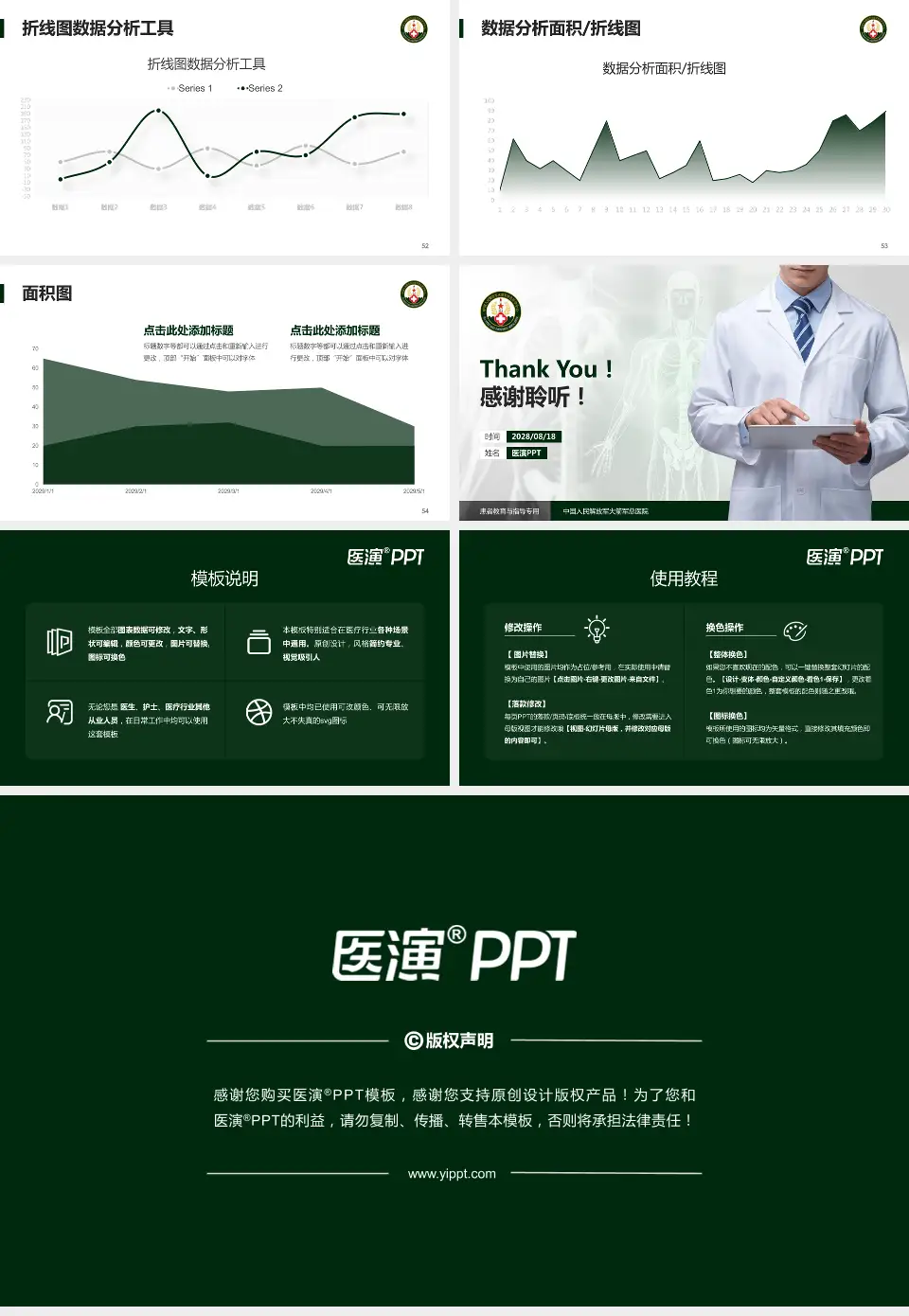 中国人民解放军火箭军总医院患者教育与指导PPT模板16:9格式幻灯片预览图7