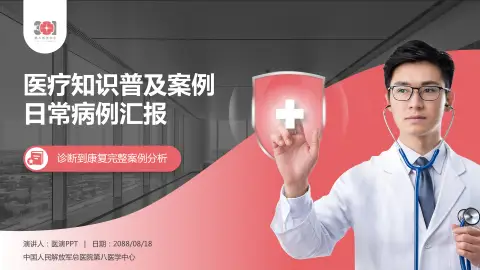 中国人民解放军总医院第八医学中心医疗知识普及PPT模板