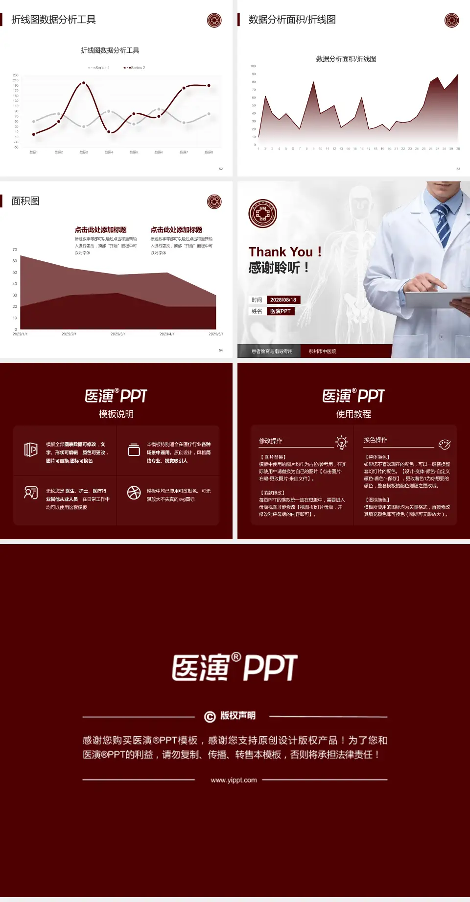 鄂州市中医院患者教育与指导PPT模板4:3格式幻灯片预览图7