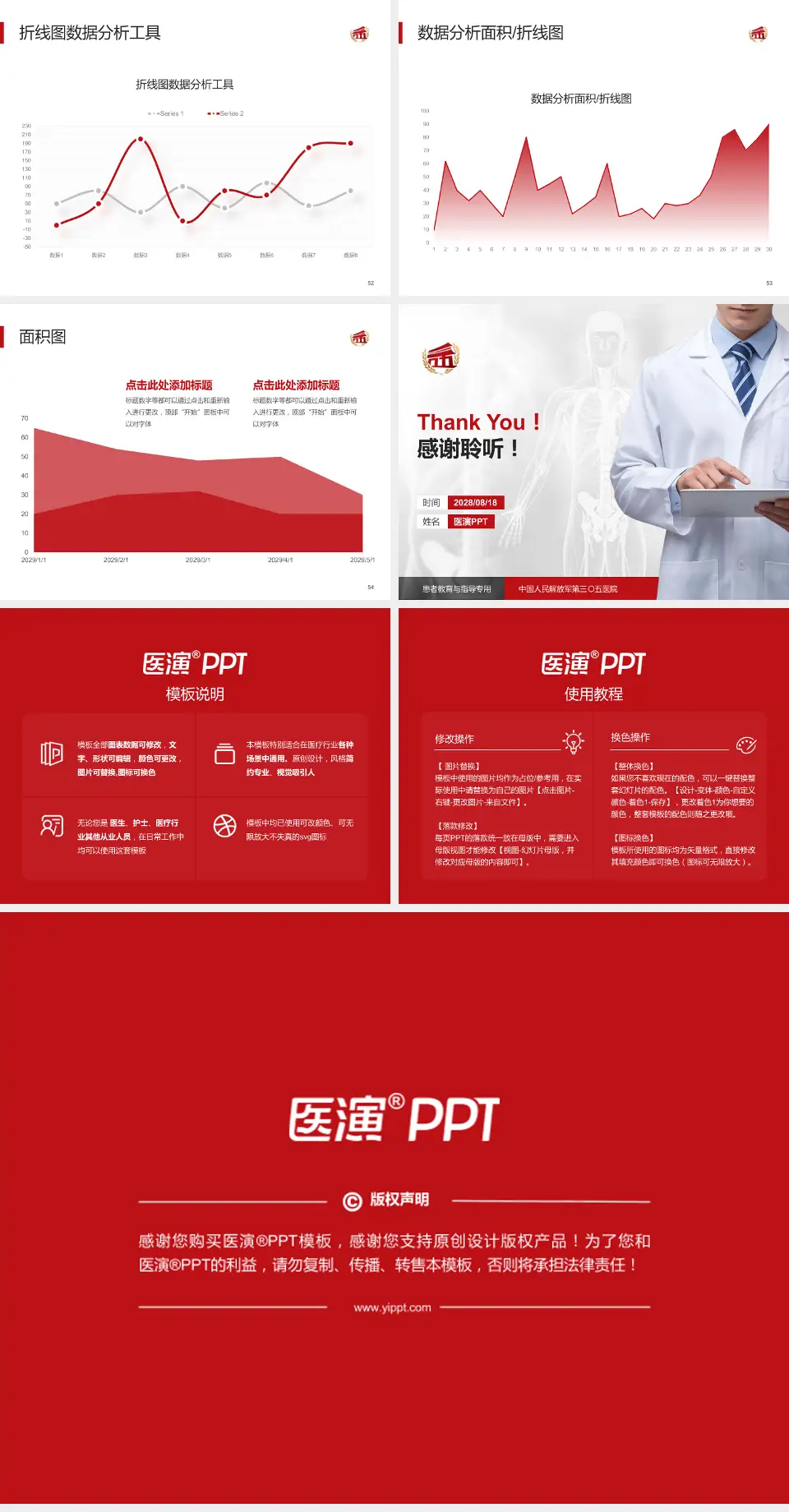 中国人民解放军第三〇五医院患者教育与指导PPT模板4:3格式幻灯片预览图7