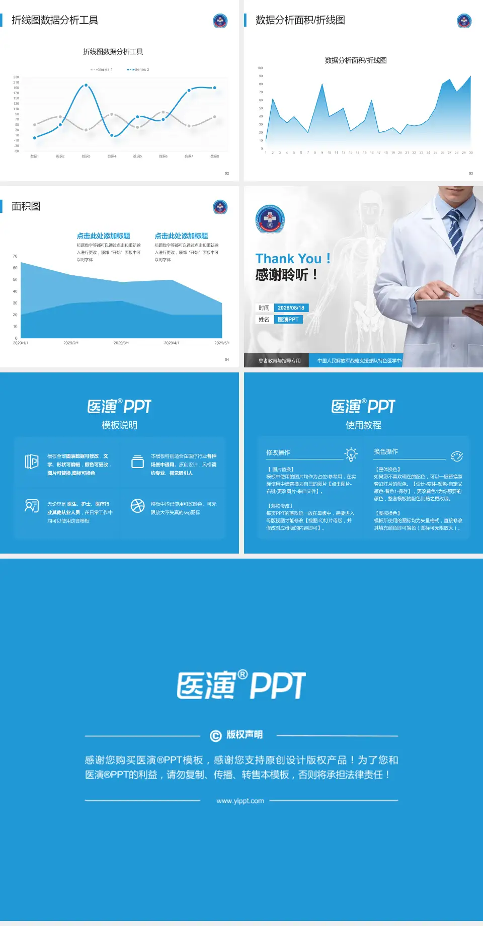 中国人民解放军战略支援部队特色医学中心患者教育与指导PPT模板4:3格式幻灯片预览图7