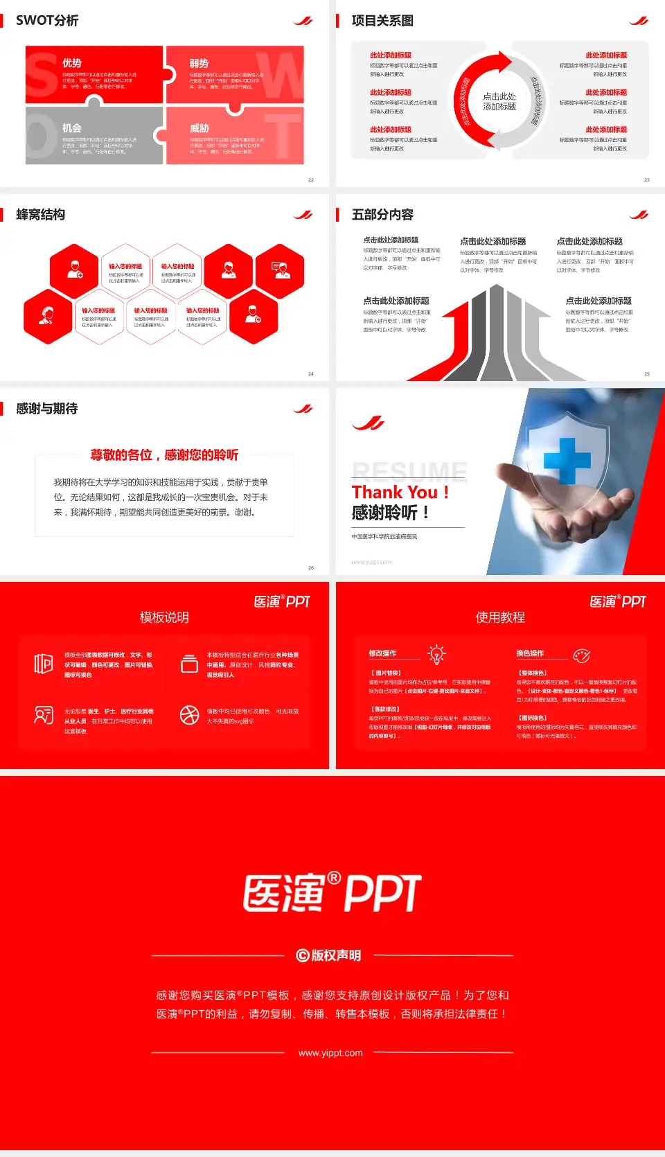中国医学科学院血液病医院个人求职应聘简历PPT模板16:9格式幻灯片预览图4
