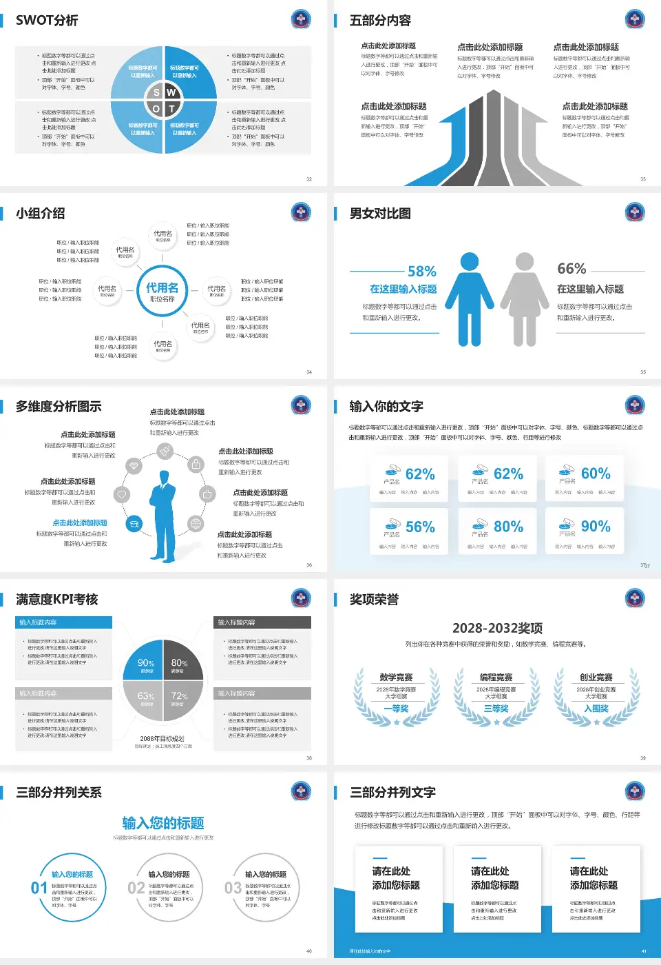 中国人民解放军战略支援部队特色医学中心医疗行业比赛专用PPT模板16:9格式幻灯片预览图5