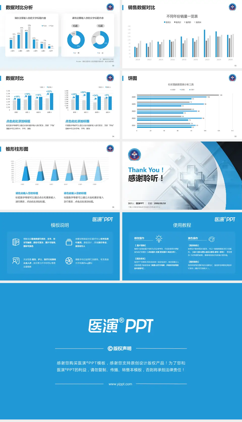 中国人民解放军战略支援部队特色医学中心医疗行业比赛专用PPT模板16:9格式幻灯片预览图7