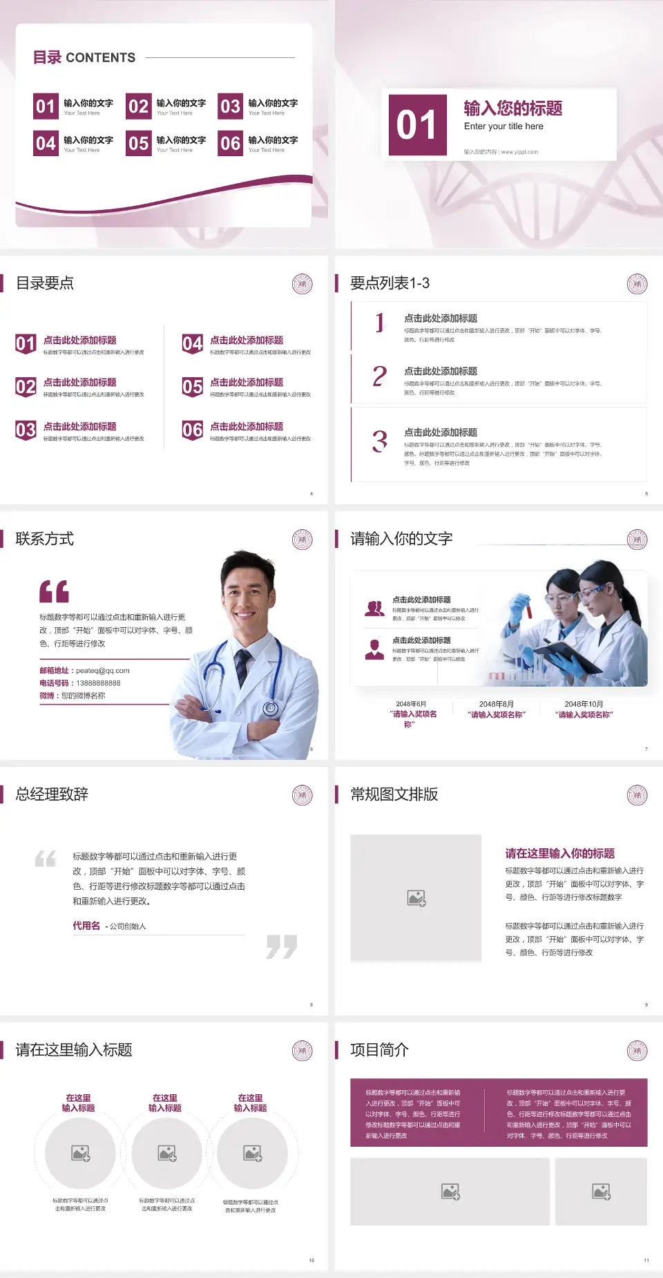 天津市口腔医院项目申请与汇报PPT模板4:3格式幻灯片预览图2